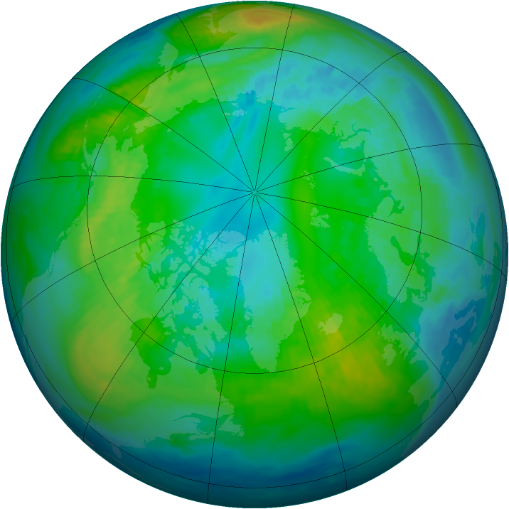 Arctic ozone map for 20 October 1987